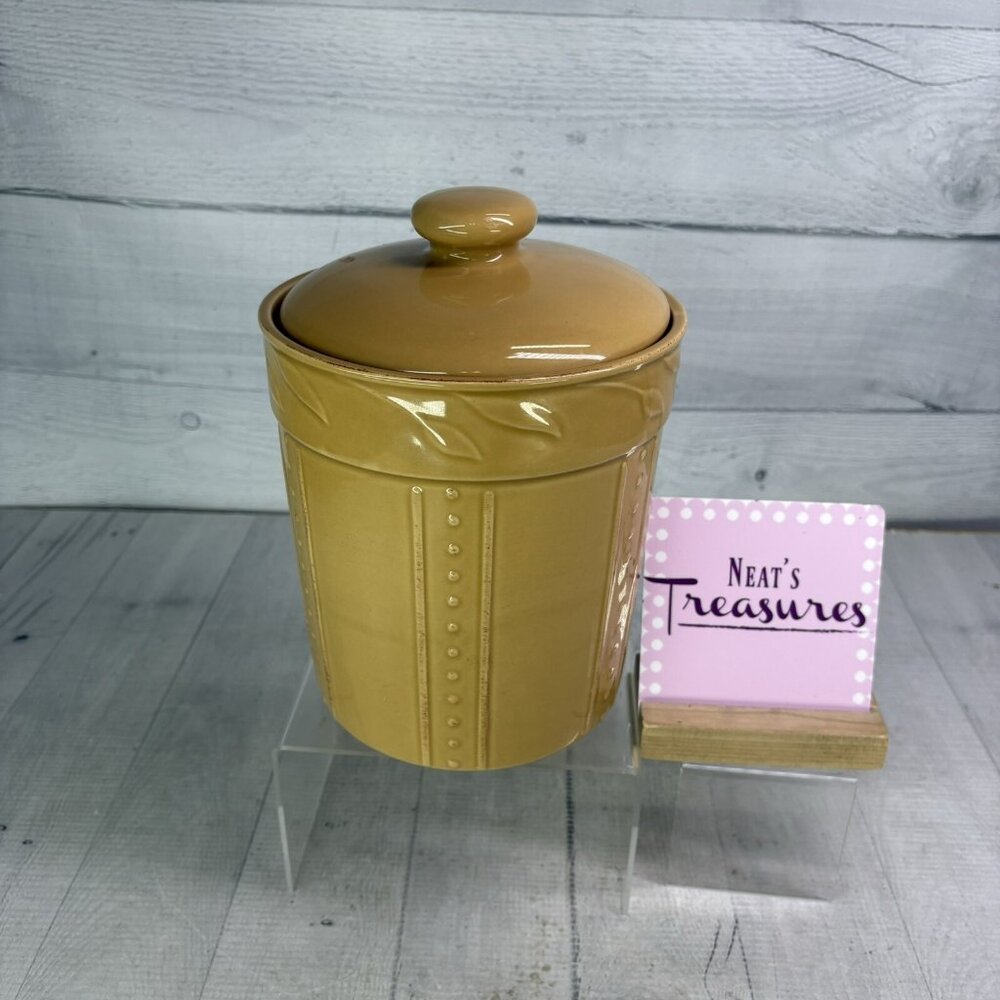 2007 Signature SORRENTO WHEAT GOLD Debby Segura Stoneware Large Lidded Canister